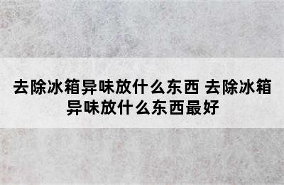 去除冰箱异味放什么东西 去除冰箱异味放什么东西最好